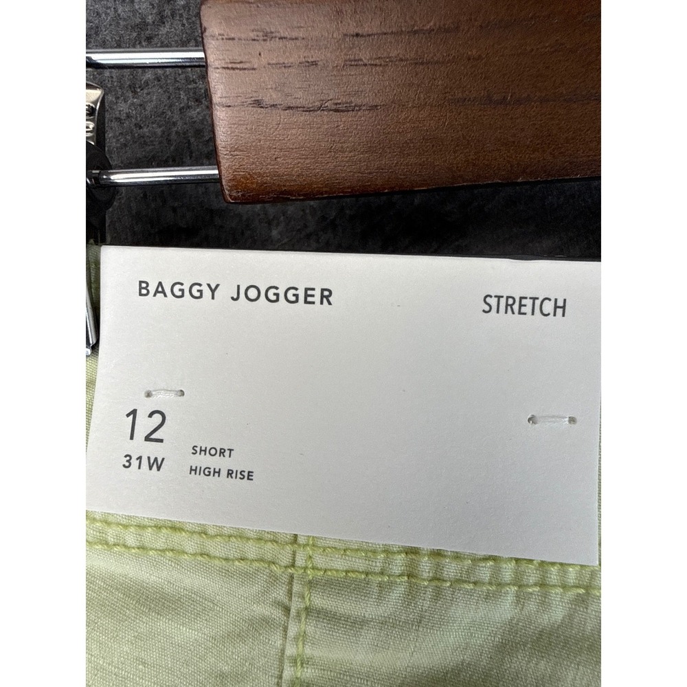 NWT American Eagle Baggy Jogger Womens 12 Lime Green Cargo High Rise Stretch - Picture 12 of 15